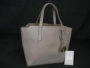 1円 ■美品■ FURLA フルラ サリー レザー ハンドバッグ トートバッグ レディース グレージュ系 FA8789