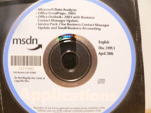 送料最安 \140：CD-ROM　Microsoft msdn Application　English Disc.2499.3 April 2006