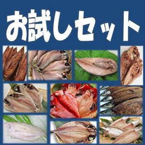 8【贈り物のための自分用に】お試し干物７種10品セット 金目鯛1尾・沼津産鯵2尾・カマス1尾・えぼ鯛1尾・対馬鯵1尾・秋刀魚2尾・平サバ2枚