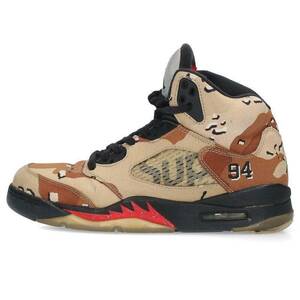 ナイキ シュプリーム スニーカー AIR JORDAN 5 RETRO SUPREME 824371-201 サイズ:26cm エアジョーダン5レトロスニーカー 中古 BS99