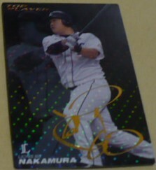 2010カルビープロ野球チップスカード第1弾T(OPトップ)P(LAYERプレーヤー)20中村剛也(埼玉西武ライオンズ)金箔サイン入りベースボールトレカ