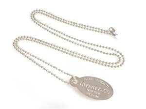 ティファニー　TIFFANY　リターントゥ　プレート　ロングボールチェーン　ペンダント　ネックレス　スターリングシルバー/925　YAS-10985