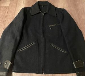 超RARE 元ネタ　40s HERCULES LEATHER ×WOOL 切り替え　SPORTS JACKET ウールスポジャケ　激レアバネCROWN　ホースハイド(検30s 50s 60s)