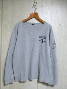 f555　アヴィレックス　AVIREX　長袖Tシャツ　サイズ2XL　グレー系　　92