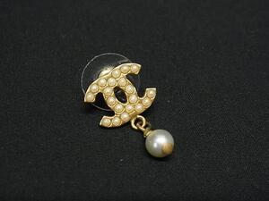 1円 CHANEL シャネル ココマーク パール 03A 片耳のみ ピアス アクセサリー レディース ゴールド系 FF8262