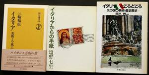 イタリア関連書　3冊一括　美術・歴史・風土・建築　ルネサンス期の画家と作品物語　歴史エッセイ・紀行文　各地・各都市の特徴的景観