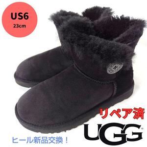 UGG【アグ】ムートンブーツ ミニベイリーボタン ショートブーツ 黒