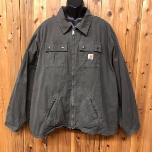 carhartt＊カーハート メンズ3XL 長袖ジャケット ジップアップ コットンジャケット アメカジ USA古着 大きいサイズ