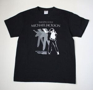 【マイケル・ジャクソン】KING OF POP　Tシャツ　黒　半袖　グッズ　（M）USED　古着　ロックTシャツ　