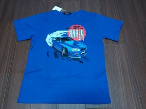 未使用 スカイライン GT-R BNR 34 半袖 Tシャツ L 車 グッズ SKYLINE ドリ車 ダブルフォーカス GTR