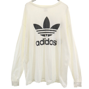 アディダス 90s USA製 オールド トレフォイルロゴ 長袖 Tシャツ L ホワイト adidas ロンT メンズ