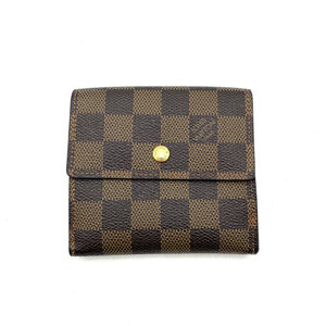 LOUIS VUITTON ルイヴィトン Wホック財布 ポルトフォイユ エリーズ ダミエ エベヌ コンパクトウォレット N61654