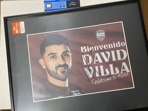 ヴィッセル神戸 7 ビジャ DAVID VILLA 直筆サイン入りクリアファイル額装品