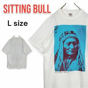 【レア】90s USA製 ビンテージ silling bull シッティング・ブル 半袖Tシャツ 白 ネイティブ・アメリカン インディアン シングルステッチ