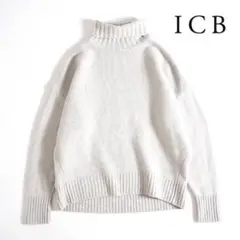 995y*アイシービー ICB カシミヤ混 ハイネック ニット プルオーバー