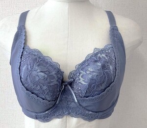 CR13877 IB⑥【特価】新品 大きい ブラジャー D75 ブルー 有名ブランド 花柄 レース 刺しゅう 3/4カップ 吸汗速乾 訳あり レディース