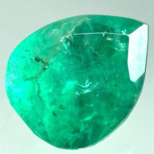 1円〜!!ソ付!!〔天然エメラルド1.386ct〕d 約8.0×6.4mm ルース 裸石 宝石 ジュエリー ベリル jewelry beryl emerald EA0/EA7 テEA0 w4マ35