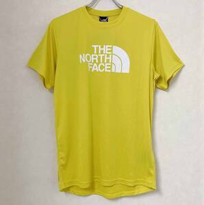 新品 L ★ THE NORTH FACE ザ ノースフェイス 半袖 ロゴ Tシャツ 速乾 イエロー US-M NF0A4CDV7601 ドライ REAXION EASY メンズ レディース