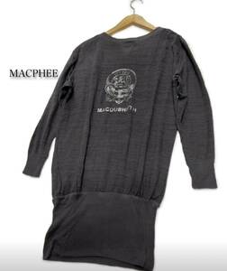 MACPHEE★マカフィー★トゥモローランド （1）ユーズド風プリント 裏毛 スウェット ワンピース/チャコール系