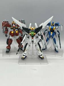 【塗装済改修完成品】 HGAW HG ミキシング 1/144 ガンダム ダブルエックス エアマスター バースト レオパルド デストロイ　3体セット