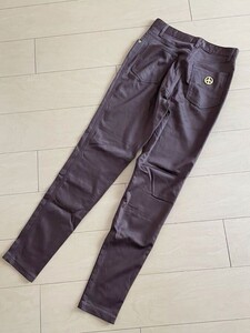 【美品】　イタリア製　MOSCHINO JEANS　モスキーノ　ストレッチ　スラックスパンツ　ナイロンパンツ　光沢　ブラウン　30サイズ