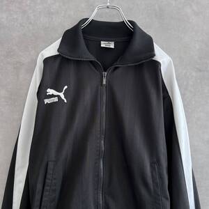 90s PUMA プーマ トラックジャケット ブラック×ホワイト XS相当 ヒットユニオン