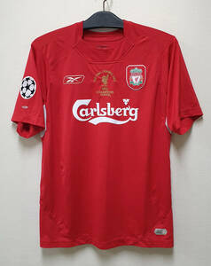 04-05リバプール LIVERPOOL(H)#8 ジェラード GERRARD 半袖 reebok正規 Uefa CL Final仕様 XL