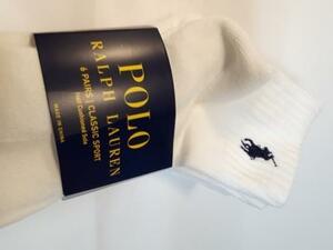 ★新品★POLO RALPH LAUREN★6-PACK CLASSIC SOCKS★白★