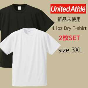 新品 ユナイテッドアスレ 4.1 ドライアスレチック Tシャツ 白 黒 XXXL United Athle 590001