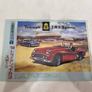 【送料無料】当時物 昭和レトロ 保存版名車復刻版カタログ ’58 トライアンフTR3スポーツ 旧車 切り抜き カタログ雑誌 自動車ノベルティ