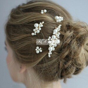 ヘアアクセサリー　髪飾り　5点セット ヘッドドレス パール ゴールド ウェディング ブライダル 結婚式　ブライダルアクセサリー　コーム