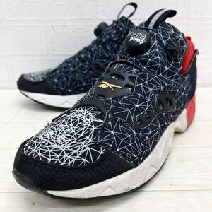 1421◎ Reebok リーボック insta pump fury 靴 シューズ スニーカー ローカット カジュアル 総柄 ネイビー レディース24.0