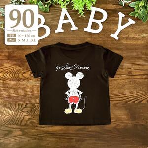 新品未使用 90cm｜ブラック〔#BMミッキー半袖Tシャツ〕ディズニー リンクコーデ 親子コーデ 家族 お揃い ペア ハロウィン 子供 キッズ 黒