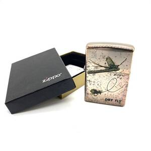 □【火花OK】 Zippo ジッポ ジッポー ライター DRY FLY カゲロウ 釣り フィッシング 1996年 箱付き