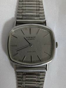 【1円スタート】TISSOT ティソ スタイリスト シルバー文字盤 クオーツ 腕時計 不動　ベルト社外