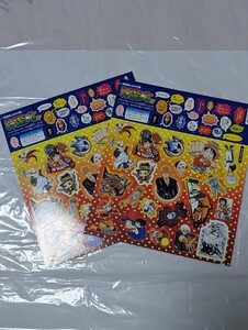 当時物　雑誌付録シール　週刊少年ジャンプ　ステッカー2枚　ジャンプヒーロー　キャラ言シール　ワンピース　ハンターハンター　ブリーチ