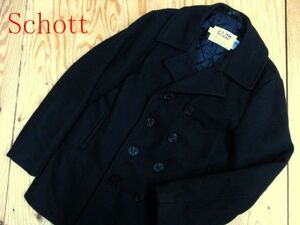 ★ショット Schott★メンズ U.S.740N メルトンウール ピーコート ブラック 40 USA製★R60526019A