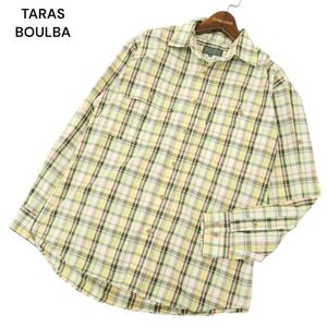 TARAS BOULBA タラスブルバ 通年 ポリ100％★ 長袖 ワーク チェック シャツ Sz.S　メンズ アウトドア　C4T06775_7#C