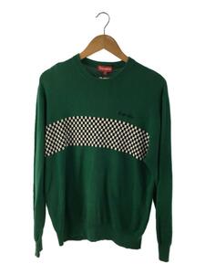 Supreme◆Checkered Panel Crewneck Sweater/セーター(薄手)/L/コットン