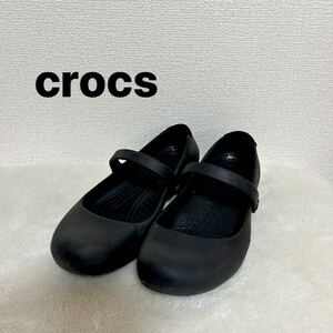 crocs クロックス ブラック サンダル ストラップ付き サイズ：23.5～24cm THR-321