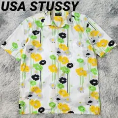 USA製 STUSSY アロハシャツ 開襟シャツ オープンカラーシャツ 半袖シャ