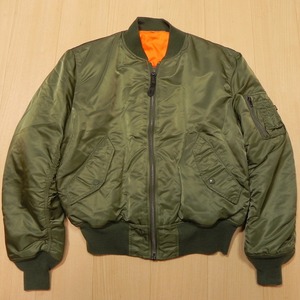 【中古】ALPHA INDUSTRIES アルファ インダストリーズ 2000-021 MA-1 フライトジャケット L [オリーブ系] メンズ ★a