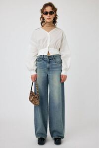 美品 23AW MOUSSY マウジー ワイドバギーストレート パンツ 24