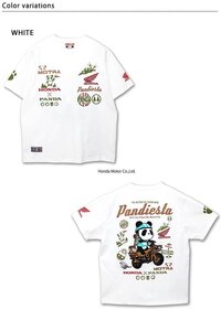 HONDA×PANDIESTA Motora Adventure Ride半袖Tシャツ◆PANDIESTA JAPAN ホワイトLサイズ 554500 パンディエスタ パンダ 本田