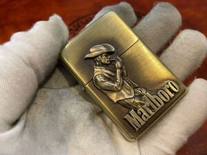 1円 ZIPPO ライター マルボロ Marlboroジッポ Zippoオイルライター真鍮製 中古品 喫煙グッズ ジッポー 火花確認済R60534