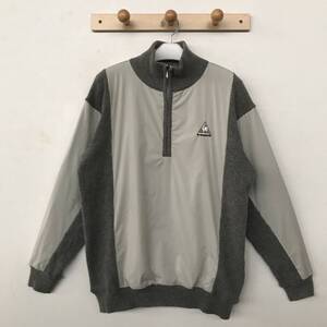 le coq sportif GOLF QG4057 ルコック ゴルフ メンズ ナイロン×ニット 切り替え ハーフジッププルオーバー 美品 size M