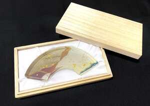 新品 未使用 箱付き 文鎮 ペーパーウエイト 扇 高級 上品 約13.5×4cm 和風 和柄