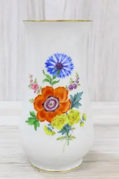 ▲希少  Meissen マイセン フラワーベース 花瓶 花文 金彩