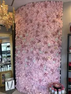 薔薇　花の壁　ピンク　造花　アートフラワー