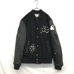 KZ5604★SOPH : WILD BUNCH 袖レザースタジャン★M★黒 定価￥95000+税 ソフネット ワイルドバンチ